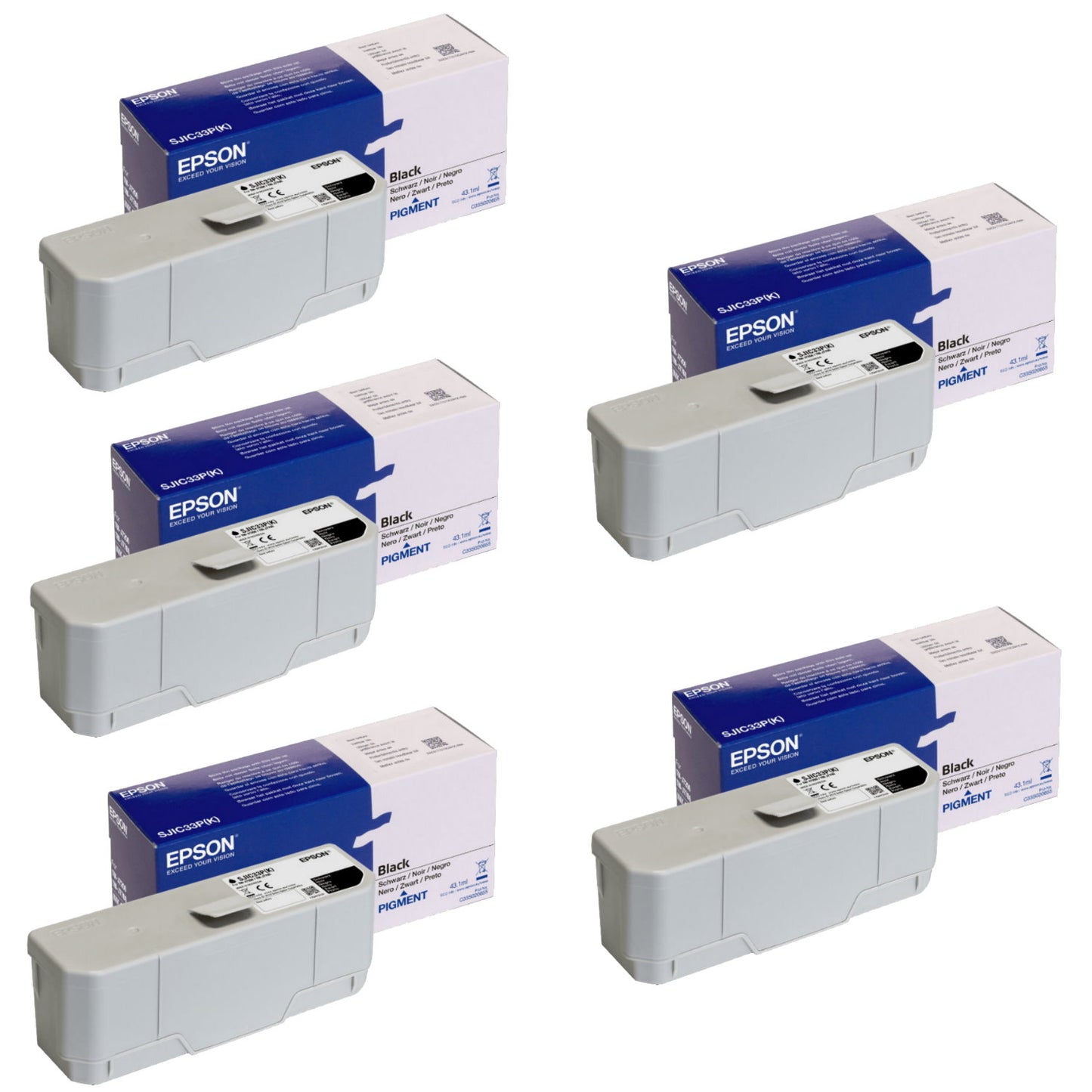 EPSON Encre N SJIC33P, Noir, Lot de 5